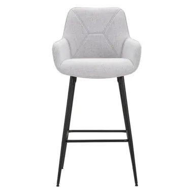 Stołek Barowy Szary Zestaw 2 szt 55x55x109 cm